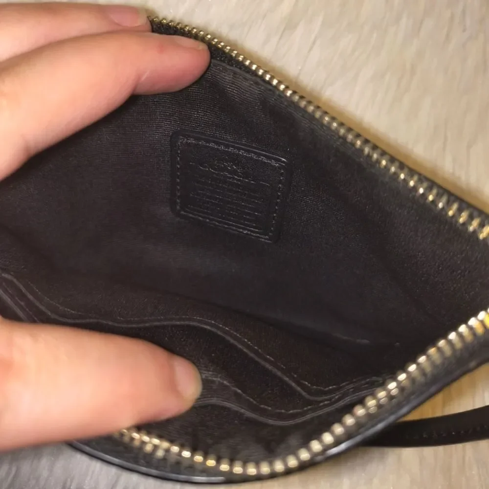 Coach Dark Gray Glitter Wristlet